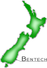 The location of Bentech Limited within New Zealand